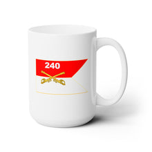 Load image into Gallery viewer, White Ceramic Mug 15oz - Army - 240th Cavalry Regiment - Guidon
