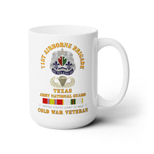 Load image into Gallery viewer, White Mug 15oz -  Army - 1st Airborne Bde - TXARNG - Cold War Vet wo Parachute w COLD SVC  X 300
