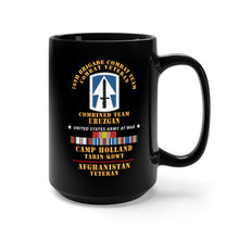 Load image into Gallery viewer, Black Mug 15oz - 76th Brigade Combat Team - Camp Holland Afghanistan Vet w AFGHAN SVC X 300
