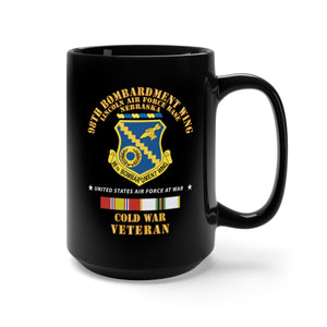 Black Mug 15oz - USAF - 98th Bombardment Wing - Lincoln Air Force Base, Nebraska - Cold War Veteran w COLD SVC X 300