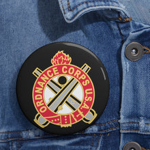 Load image into Gallery viewer, Custom Pin Buttons - Ordnance Corps Branch Regimental Emblem wo Txt X 300
