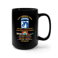 Load image into Gallery viewer, Black Mug 15oz - Army - XVIII Airborne Corps  - US CENTCOM - Desert Storm, Desert Shield Veteran X 300
