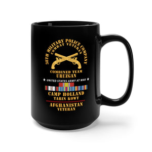 Black Mug 15oz - 38th Military Police Company - Camp Holland Afghanistan Vet w AFGHAN SVC X 300