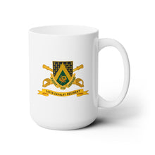 Load image into Gallery viewer, White Ceramic Mug 15oz - Army  - 240th Cavalry Regiment w Br - Ribbon X 300
