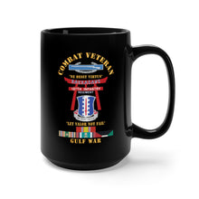 Load image into Gallery viewer, Black Mug 15oz - Army - Combat Veteran - 187th Infantry Regiment - Torii, Rakkasans, Let Valor Not Fail, English, Latin w CIB w GULF SVC X 300
