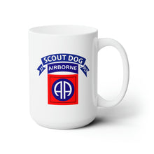 Load image into Gallery viewer, White Ceramic Mug 15oz - Army - 37th Scout Dog Platoon - 82nd Airborne Div
