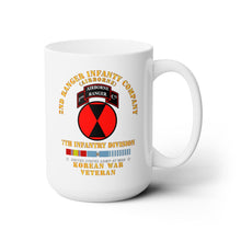 Load image into Gallery viewer, White Mug 15oz -  Army - 2nd Ranger Inf Company - 7th ID w KOREA SVC X 300
