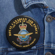 Load image into Gallery viewer, Custom Pin Buttons - Canada - Royal Canadian Air Force - Sic itur ad astra X 300
