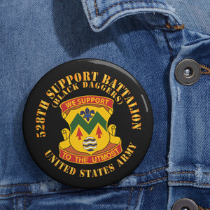 Custom Pin Buttons - 528th Support Battalion - DUI - Black Daggers X 300