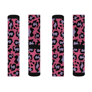 Sublimation Socks - Leopard Camouflage - Pink - Purple