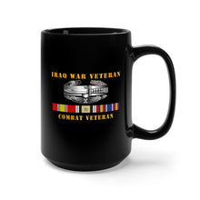 Load image into Gallery viewer, Black Mug 15oz - Army - Iraq War Veteran - Combat Action Badge w CAB IRAQ  SVC
