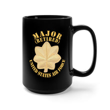 Load image into Gallery viewer, Black Mug 15oz - USAF - Major - Retired X 300
