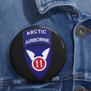 Custom Pin Buttons - 1th Airborne Division w Arctic Tab wo Txt X 300