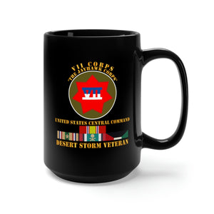 Black Mug 15oz - VII Corps - US Central Command - Desert Storm Veteran