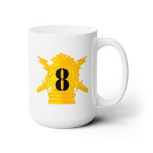 Load image into Gallery viewer, White Ceramic Mug 15oz - Army - PSYOPS w 8th Battalion Numeral - Line X 300
