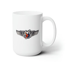 Load image into Gallery viewer, White Ceramic Mug 15oz - AAC - WASP Wing w Finella wo Txt
