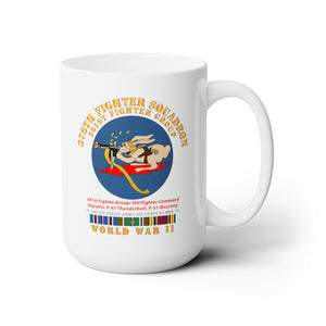 White Ceramic Mug 15oz - Army - 376th Fighter Squadron - AAC at War w  WWII  EU SVC