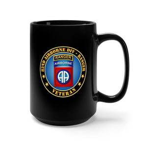 Black Mug 15oz - 82nd Airborne Div - Ranger Veteran