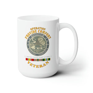 White Ceramic Mug 15oz - Army - Operation Provide Comfort w COMFORT SVC