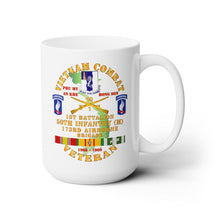 Load image into Gallery viewer, White Ceramic Mug 15oz - Army - Vietnam Combat Veteran w 1st Bn - 50th Inf - 173rd Airborne Bde 1968-69 w VN SVC
