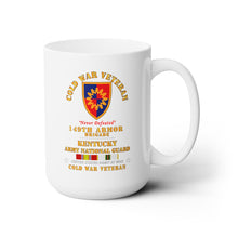 Load image into Gallery viewer, White Ceramic Mug 15oz - Army - Cold War Vet -  149th Armor Brigade Kentucky ARNG w COLD SVC
