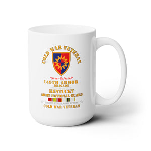 White Ceramic Mug 15oz - Army - Cold War Vet -  149th Armor Brigade Kentucky ARNG w COLD SVC