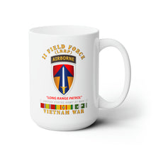 Load image into Gallery viewer, White Ceramic Mug 15oz - Army - II Field Force - Airborne Tab - LRP - Vietnam w VN SVC
