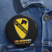 Load image into Gallery viewer, Custom Pin Buttons - 34th Scout Dog Platoon w VN SVC wo Txt X 300
