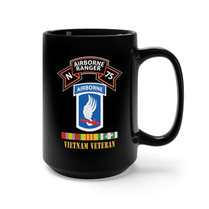 Black Mug 15oz - SOF - N Company Scroll - 173rd Airborne Bde - Vietnam Veteran w VN SVC X 300