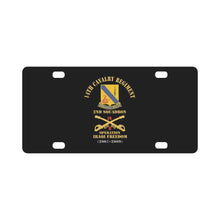 Load image into Gallery viewer, Army - 14th Cavalry Regiment w Cav Br - 2nd Squadron - Operation Iraqi Freedom - 2007–2009 - Red Txt Classic License Plate
