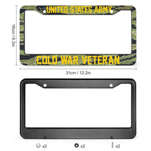 COLD WAR VETERAN - All Over Print License Plate Frame License Plate Frame Black