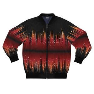 Men's AOP Bomber Jacket - Red Night Sky Full of Stars