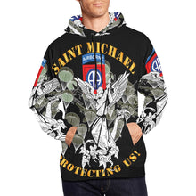 Load image into Gallery viewer, Men&#39;s All Over Print Hoodie (USA Size) (Model H13) - 82nd Airborne Div - Saint Michael - Protecting Us - Mass
