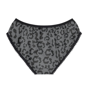 Women's Briefs - Leopard Camouflage - Battleship Color