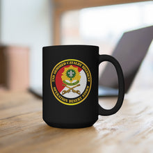 Load image into Gallery viewer, Black Mug 15oz - Army - 2nd Armored Cavalry Regiment DUI - Red White - Operation Desert Storm
