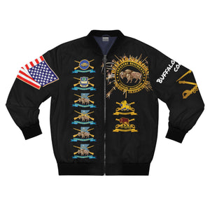 Men's AOP Bomber Jacket - Army - Cavalry and Infantry Regiments of the "Buffalo Soldiers" - American History