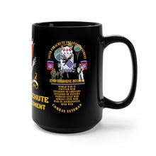 Load image into Gallery viewer, Black Mug 15oz - 505th Parachute Infantry Regiment - Combat Veteran - 505th PIR - Campaigns - Soldiers - 82nd Airborne Division
