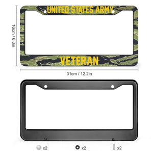 VETERAN - All Over Print License Plate Frame License Plate Frame Black