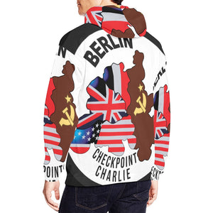 Men's All Over Print Hoodie (USA Size) (Model H13) - Berlin - Checkpoint Charlie - Round - Bright