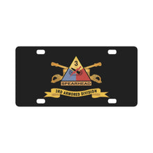 Load image into Gallery viewer, Army - 3rd Armored Division - SSI w Br - Ribbon X 300 Classic License Plate
