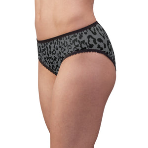 Women's Briefs - Leopard Camouflage - Battleship Color