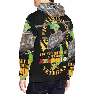 Men's All Over Print Hoodie (USA Size) (Model H13) - Vietnam Combat Cavalry Veteran w 1st Cav Div SSI Big Helo