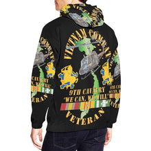 Load image into Gallery viewer, Men&#39;s All Over Print Hoodie (USA Size) (Model H13) - Vietnam Combat Cavalry Veteran w 9th Cav Helicopter
