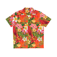 Load image into Gallery viewer, Men&#39;s Hawaiian Shirt (AOP) - Orange - Tropical Flowers X 300
