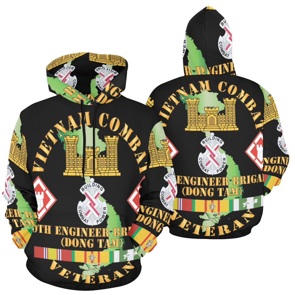 Men's All Over Print Hoodie (USA Size) (Model H13) - Vietnam Combat Veteran w 20th Engineer Brigade SSI - Dong Tam