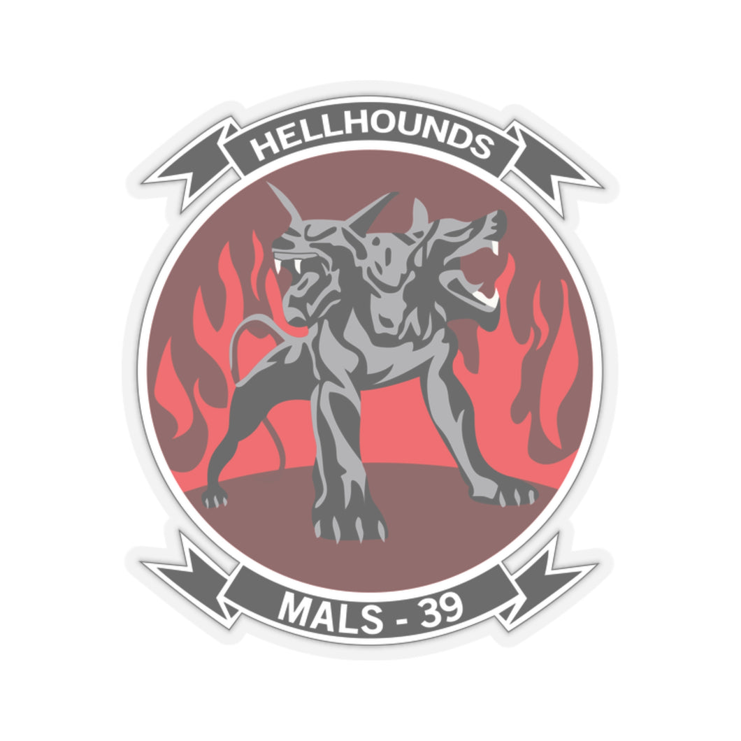 Kiss-Cut Stickers - USMC - Marine Aviation Logistics Squadron 39 - MALS 39 - Hellhounds - wo txt