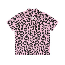 Load image into Gallery viewer, Men&#39;s Hawaiian Shirt (AOP) - Leopard Camouflage - Baby Pink - Black
