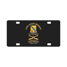 Load image into Gallery viewer, Army - 14th Cavalry Regiment w Cav Br - 1st Squadron - Operation Iraqi Freedom - 2009–2010 - Red Txt Classic License Plate
