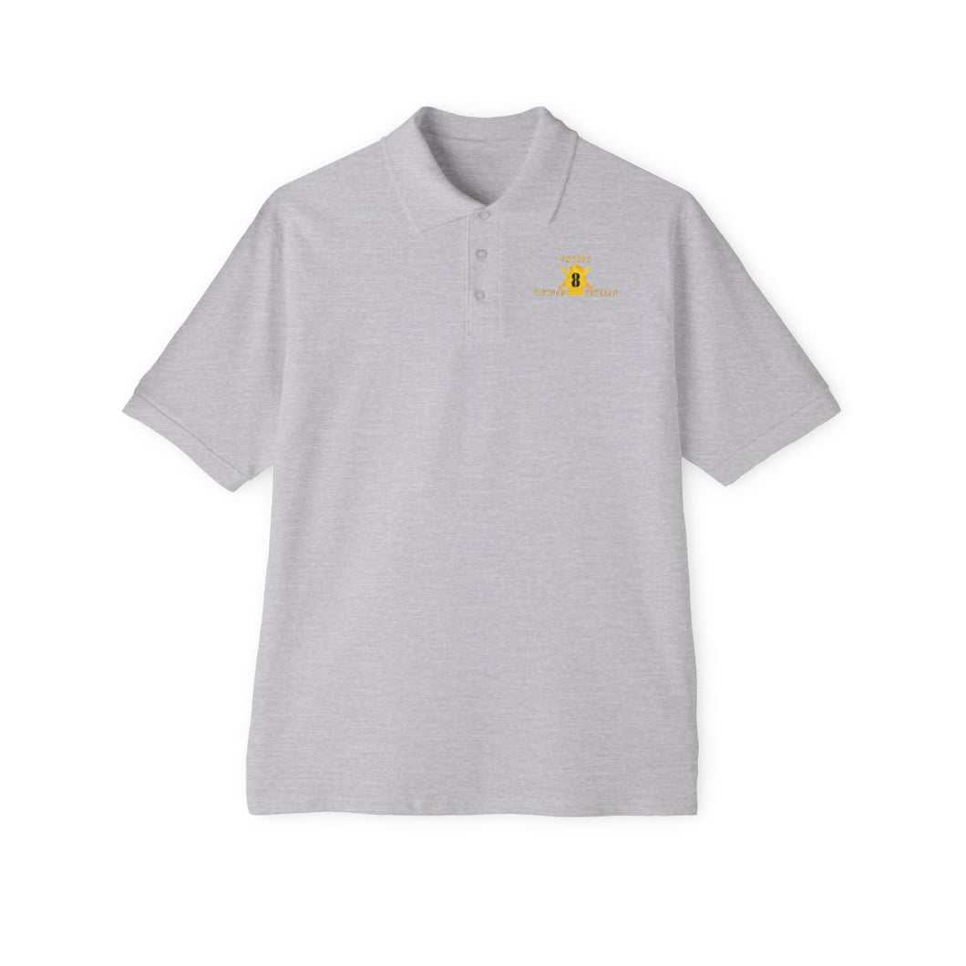 Men's Piqué Polo - PSYOPS w Branch Insignia - 8th Battalion Numeral - w Vietnam Vet