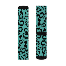 Load image into Gallery viewer, Sublimation Socks - Leopard Camouflage - Turquoise
